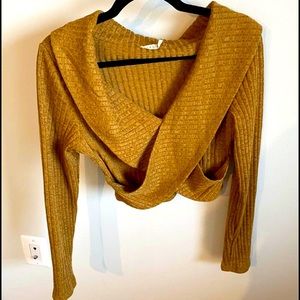 Crop v neck sweater